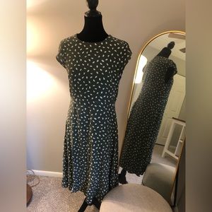 LOFT Brushstroke Flutter Sleeve Midi Dress